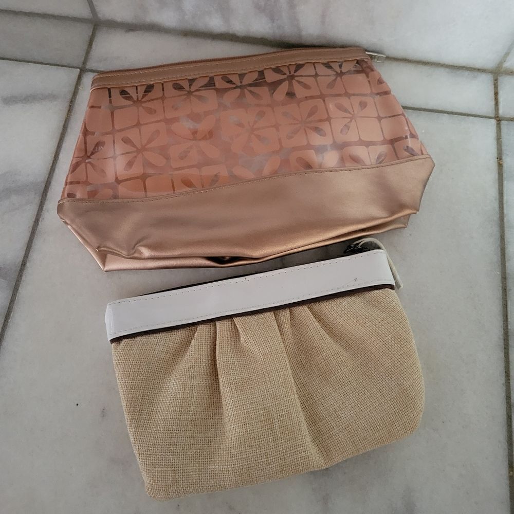 Mary Kay Clinique Cosmetics Makeup Bag Lot of 2